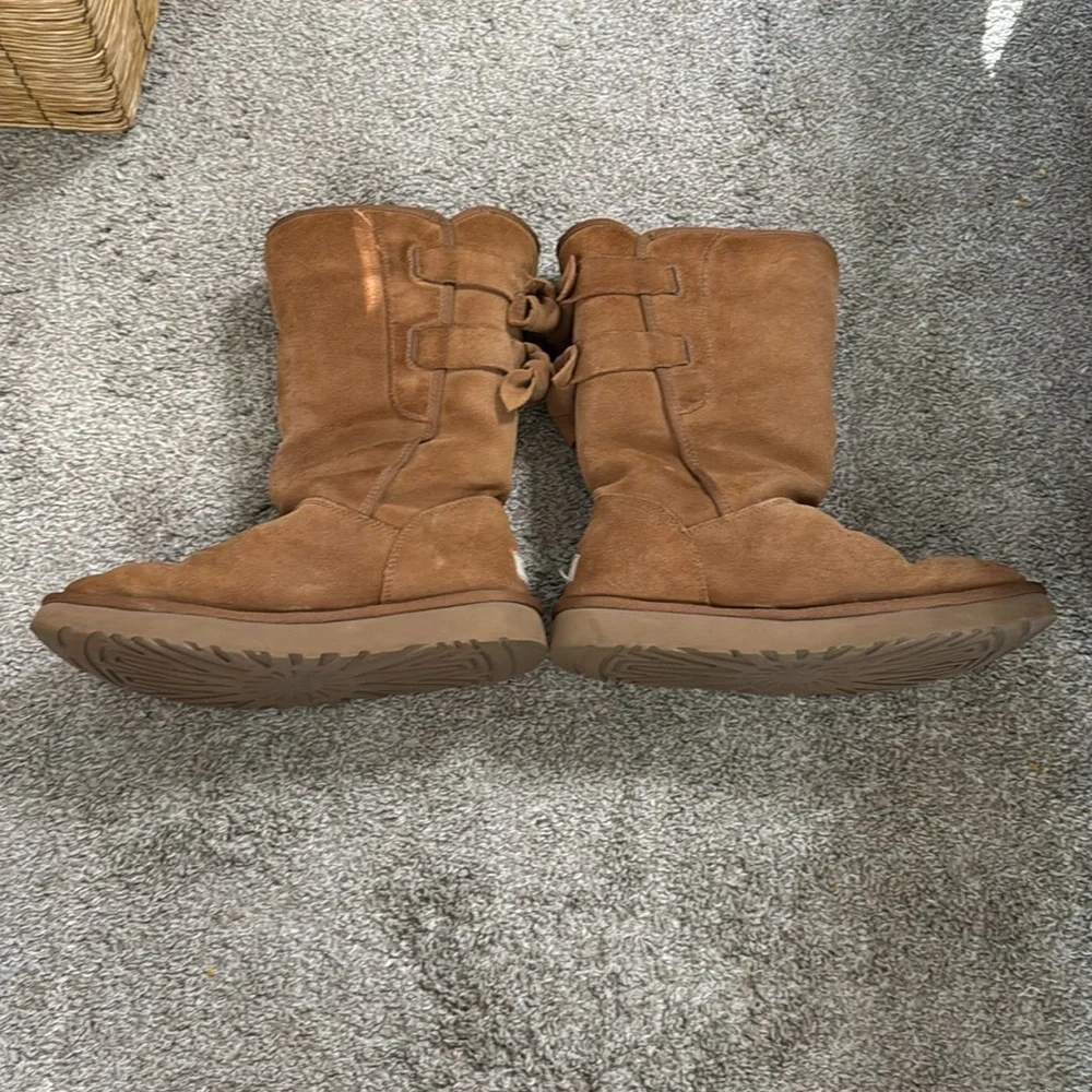 UGG‎ Women’s Allegra ll Tall Suede Chestnut Boots Size 9 Sheepskin Shearling